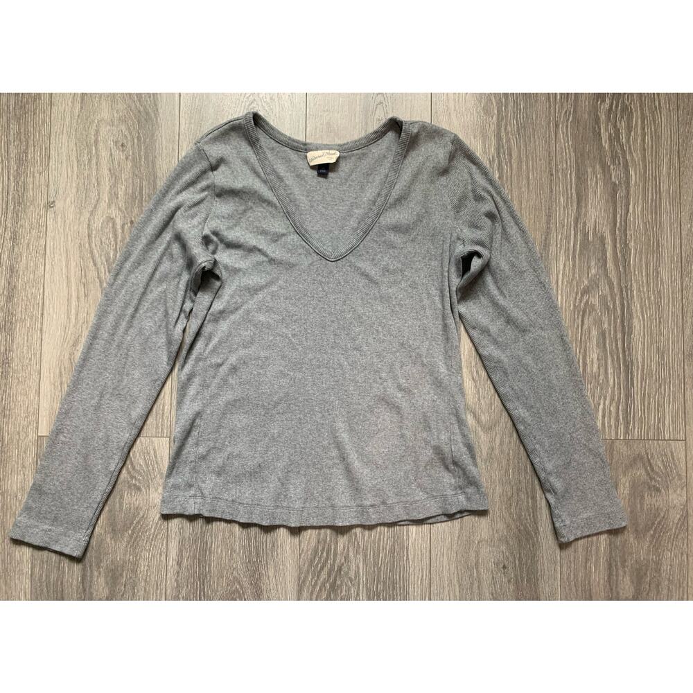 Women’s Grey Ribbed Long sleeve Top size XXL